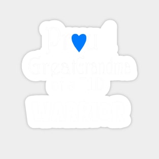 Proud Great Grandma - White Text - Blue Heart Sticker